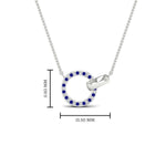 Load image into Gallery viewer, diamond-circle-loop-necklace-with-sapphire-in-FDPD11023GSABL-NL-WG