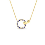 Load image into Gallery viewer, diamond-circle-loop-necklace-with-sapphire-in-FDPD11023GSABL-NL-YG