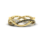 Load image into Gallery viewer, diamond-criss-cross-weave-wedding-band-with-black-diamond-in-yellow-gold-FD11069BGBLACKANGLE3-NL-YG