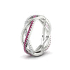 Load image into Gallery viewer, diamond-criss-cross-weave-wedding-band-with-pink-sapphire-in-white-gold-FD11069BGSADRPIANGLE3-NL-WG