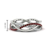 Load image into Gallery viewer, diamond-criss-cross-weave-wedding-band-with-ruby-in-white-gold-FD11069BGRUDRANGLE3-NL-WG