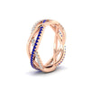 Load image into Gallery viewer, diamond-criss-cross-weave-wedding-band-with-sapphire-in-rose-gold-FD11069BGSABLANGLE3-NL-RG