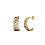 Load image into Gallery viewer, diamond-cuban-link-hoop-earrings-in-yellow-gold-FDEAR-10831-NL-YG
