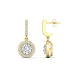 Load image into Gallery viewer, diamond-drop-halo-solitaire-round-cut-earrings-in-yellow-gold-FD-EAR11129RO-NL-YG