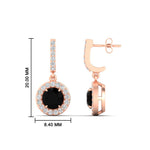 Load image into Gallery viewer, diamond-drop-halo-solitaire-round-cut-earrings-with-black-diamond-in-rose-gold-FD-EAR11129ROGBLACK-NL-RG