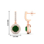 Load image into Gallery viewer, diamond-drop-halo-solitaire-round-cut-earrings-with-emerald-in-rose-gold-FD-EAR11129ROGEMGR-NL-RG