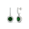 Load image into Gallery viewer, diamond-drop-halo-solitaire-round-cut-earrings-with-emerald-in-white-gold-FD-EAR11129ROGEMGR-NL-WG