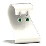 Load image into Gallery viewer, diamond-drop-halo-solitaire-round-cut-earrings-with-emerald-in-white-gold-FD-EAR11129ROGEMGR-NL-WG