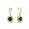 Load image into Gallery viewer, diamond-drop-halo-solitaire-round-cut-earrings-with-emerald-in-yellow-gold-FD-EAR11129ROGEMGR-NL-YG