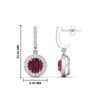 Load image into Gallery viewer, diamond-drop-halo-solitaire-round-cut-earrings-with-pink-sapphire-in-white-gold-FD-EAR11129ROGSADRPI-NL-WG