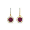 Load image into Gallery viewer, diamond-drop-halo-solitaire-round-cut-earrings-with-pink-sapphire-in-yellow-gold-FD-EAR11129ROGSADRPI-NL-YG