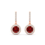 Load image into Gallery viewer, diamond-drop-halo-solitaire-round-cut-earrings-with-ruby-in-rose-gold-FD-EAR11129ROGRUDR-NL-RG