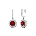 Load image into Gallery viewer, diamond-drop-halo-solitaire-round-cut-earrings-with-ruby-in-white-gold-FD-EAR11129ROGRUDR-NL-WG