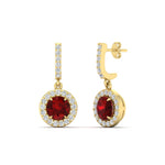 Load image into Gallery viewer, diamond-drop-halo-solitaire-round-cut-earrings-with-ruby-in-yellow-gold-FD-EAR11129ROGRUDR-NL-YG