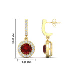 Load image into Gallery viewer, diamond-drop-halo-solitaire-round-cut-earrings-with-ruby-in-yellow-gold-FD-EAR11129ROGRUDR-NL-YG