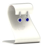 Load image into Gallery viewer, diamond-drop-halo-solitaire-round-cut-earrings-with-sapphire-in-white-gold-FD-EAR11129ROGSABL-NL-WG