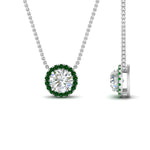 Load image into Gallery viewer, diamond-halo-classic-pendant-emerald-pendant-in-FD-PD10984GEMGR-0.50CT-NL-WG