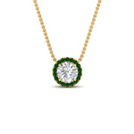 Load image into Gallery viewer, diamond-halo-classic-pendant-emerald-pendant-in-FD-PD10984GEMGR-0.50CT-NL-YG