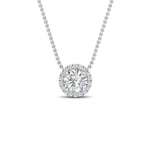 Load image into Gallery viewer, Classic+Round+Halo+Diamond+Pendant+In+Sterling+Silver-FDPD10984-0.50+CT-6