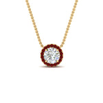 Load image into Gallery viewer, diamond-halo-classic-pendant-ruby-pendant-in-FD-PD10984GRUDR-0.50CT-NL-YG