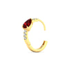 Load image into Gallery viewer, diamond-huggies-with-large-pear-ruby-center-in-yellow-gold-fdear11703grudrangle5-nl-yg.jpg