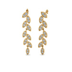 Load image into Gallery viewer, diamond-leaf-drop-earrings-in-14K-yellow-gold-FD-EAR8334-NL-YG