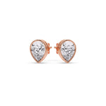 Load image into Gallery viewer, Half Carat Diamond Pear Drop Stud Bezel Earring