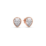 Load image into Gallery viewer, Half Carat Diamond Pear Drop Stud Bezel Earring