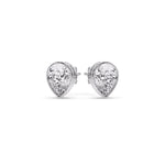 Load image into Gallery viewer, Half Carat Diamond Pear Drop Stud Bezel Earring