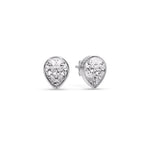 Load image into Gallery viewer, Half Carat Diamond Pear Drop Stud Bezel Earring
