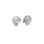 Load image into Gallery viewer, Half Carat Diamond Pear Drop Stud Bezel Earring
