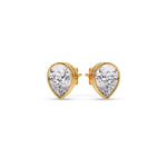 Load image into Gallery viewer, Half Carat Diamond Pear Drop Stud Bezel Earring