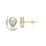 Load image into Gallery viewer, Half Carat Diamond Pear Drop Stud Bezel Earring