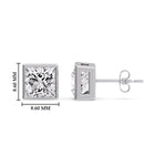 Load image into Gallery viewer, Stylish Princess Bezel Diamond Studs