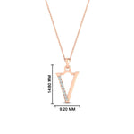 Load image into Gallery viewer, diamond-v-letter-alphabet-pendant-in-FDPD11292V-NL-RG
