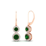 Load image into Gallery viewer, double-drop-lever-back-round-diamond-halo-earrings-with-emerald-in-rose-gold-FDEAR11226GEMGR-NL-RG.jpg