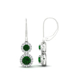Load image into Gallery viewer, double-drop-lever-back-round-diamond-halo-earrings-with-emerald-in-white-gold-FDEAR11226GEMGR-NL-WG.jpg