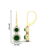 Load image into Gallery viewer, double-drop-lever-back-round-diamond-halo-earrings-with-emerald-in-yellow-gold-FDEAR11226GEMGR-NL-YG.jpg