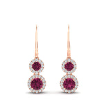 Load image into Gallery viewer, double-drop-lever-back-round-diamond-halo-earrings-with-pink-sapphire-in-rose-gold-FDEAR11226GSADRPI-NL-RG.jpg