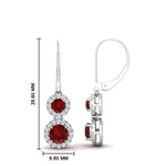 Load image into Gallery viewer, double-drop-lever-back-round-diamond-halo-earrings-with-ruby-in-white-gold-FDEAR11226GRUDR-NL-WG.jpg