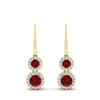 Load image into Gallery viewer, double-drop-lever-back-round-diamond-halo-earrings-with-ruby-in-yellow-gold-FDEAR11226GRUDR-NL-YG.jpg