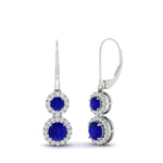 Load image into Gallery viewer, double-drop-lever-back-round-diamond-halo-earrings-with-sapphire-in-white-gold-FDEAR11226GSABL-NL-WG.jpg