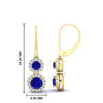 Load image into Gallery viewer, double-drop-lever-back-round-diamond-halo-earrings-with-sapphire-in-yellow-gold-FDEAR11226GSABL-NL-YG.jpg