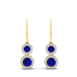 Load image into Gallery viewer, double-drop-lever-back-round-diamond-halo-earrings-with-sapphire-in-yellow-gold-FDEAR11226GSABL-NL-YG.jpg