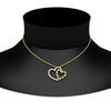 Load image into Gallery viewer, double-heart-open-pendant-with-emerald-in-FDPD10806-GEMGR-NL-YG.jpg