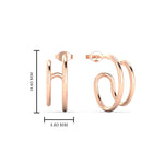 Load image into Gallery viewer, double-hoops-ear-cuffs-in-rose-gold-FDEAR11039-NL-RG