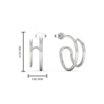 Load image into Gallery viewer, double-hoops-ear-cuffs-in-white-gold-FDEAR11039-NL-WG