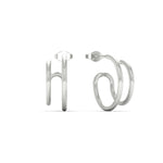 Load image into Gallery viewer, double-hoops-ear-cuffs-in-white-gold-FDEAR11039-NL-WG