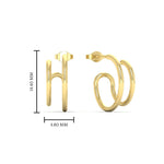 Load image into Gallery viewer, double-hoops-ear-cuffs-in-yellow-gold-FDEAR11039-NL-YG