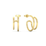 Load image into Gallery viewer, double-hoops-ear-cuffs-in-yellow-gold-FDEAR11039-NL-YG